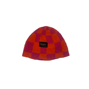 Coral & Magenta Check Pattern